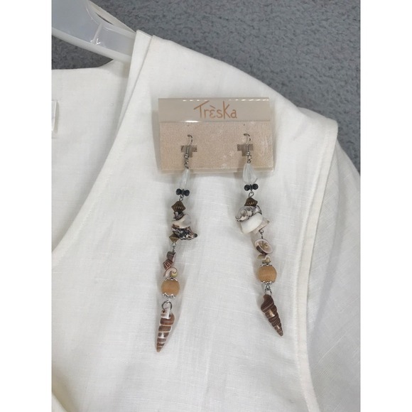 Vintage NWT Vested Romper Size 12 Casual Chic Beachwear Ivory Matching Earrings* - Picture 3 of 13